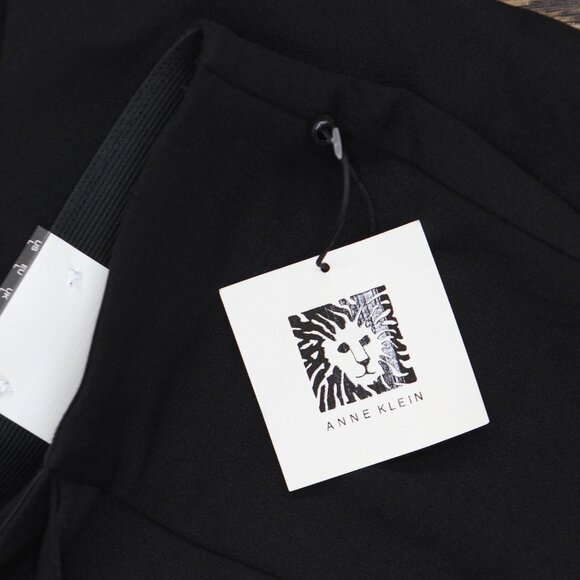 NWT Anne Klein Womens Cropped Lightweight Pull On Embellished Pants Black L - Picture 3 of 7